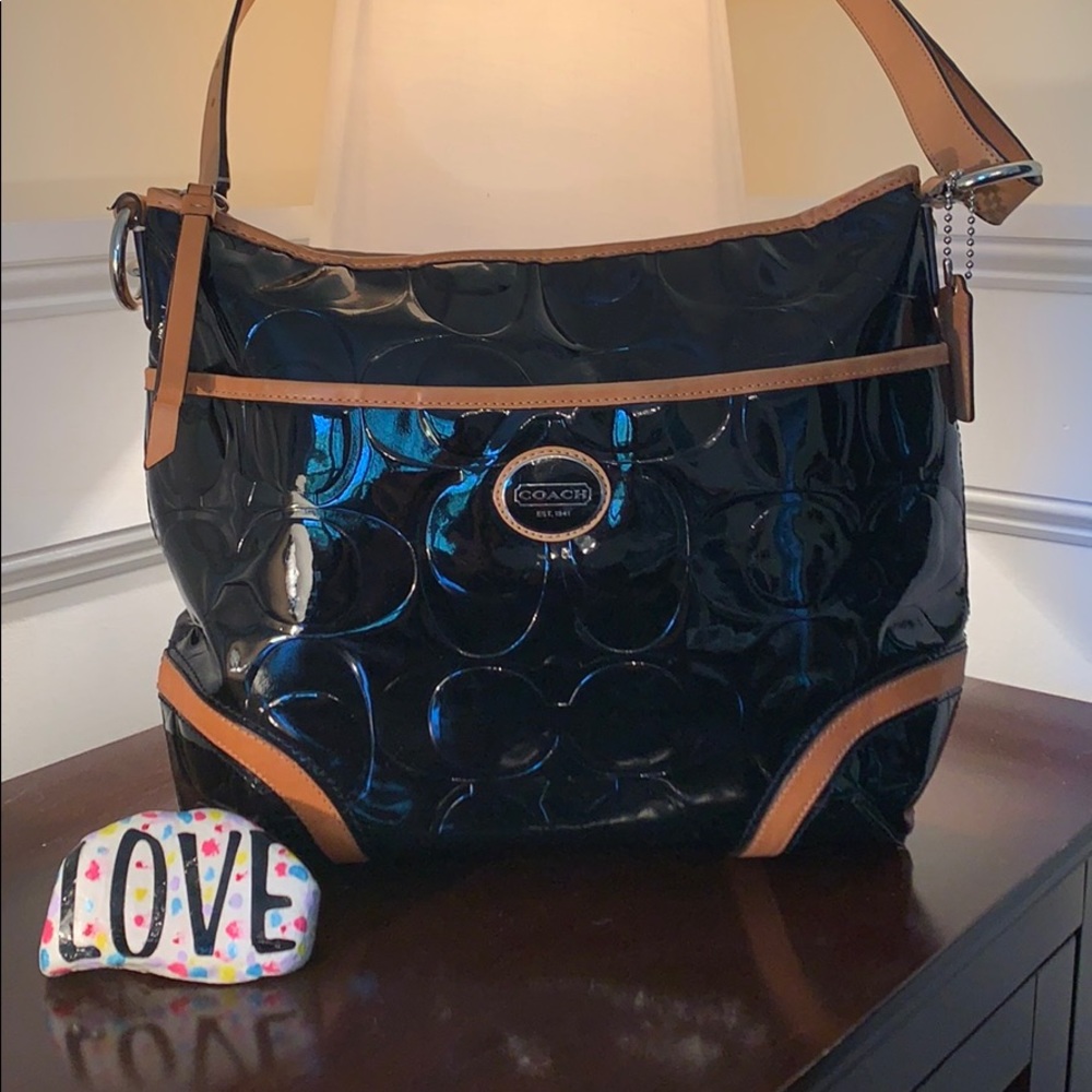 Coach Peyton Black Embossed Patent Leather…